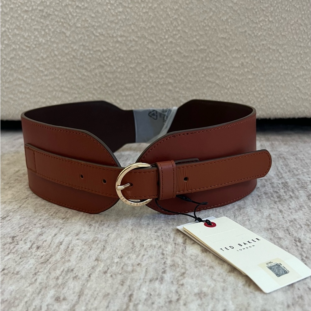 NWT Ted Baker Wide Waist Shaped Belt - Brown